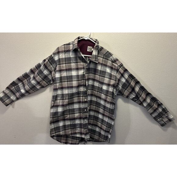 Cinch Long Sleeve Button Down Western Shirt Men's Large Gray Black Plaid - Picture 1 of 4